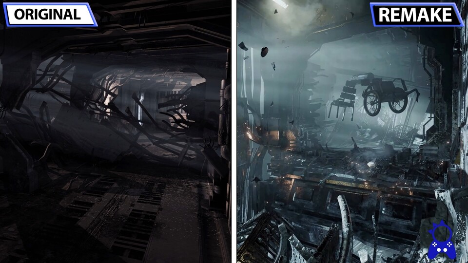 Das Remake von Dead Space steuert viel mehr Kontraste bei, damit mehr optische Varianz bei der Helligkeit einer Szene entsteht. (Bildquelle: ElAnalistaDeBits)