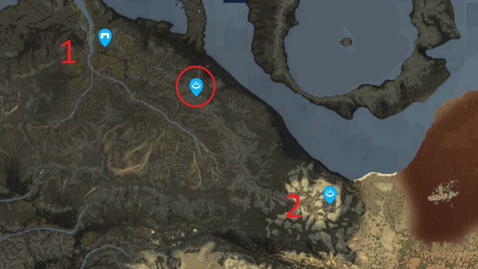 (1) Bunker der Rutengängerin (2) Heartmans Labor