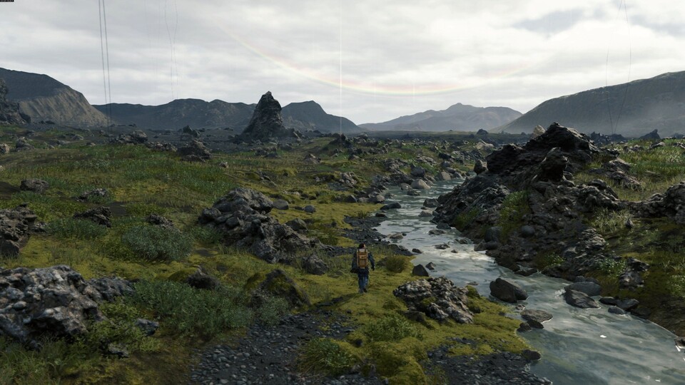 Death Stranding spielt in den USA. Trotzdem erinnert die Landschaft stark an Island.