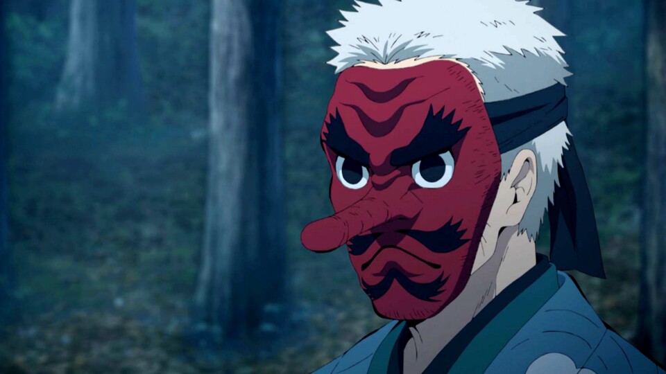 Sakonji nahm Tanjiro bei sich auf und trainierte ihn. (© Koyoharu Gotouge, Shueisha Ufotable)