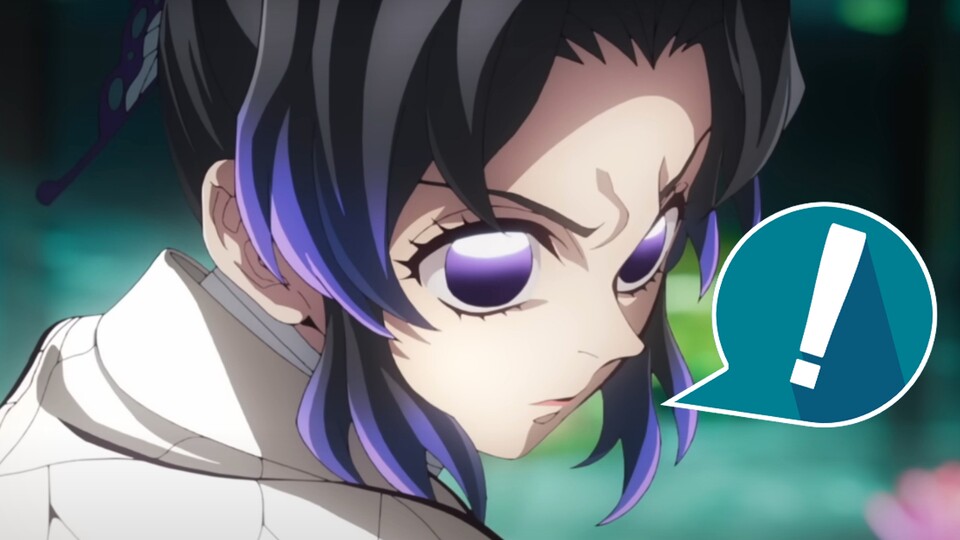 Shinobu warnt Kanao mit einer versteckten Botschaft. (Bild: © Koyoharu Gotouge, Shueisha Ufotable, Crunchyroll)