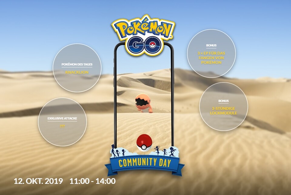 Der Pokémon GO-Community Day im Oktober steht im Zeichen von Knacklion