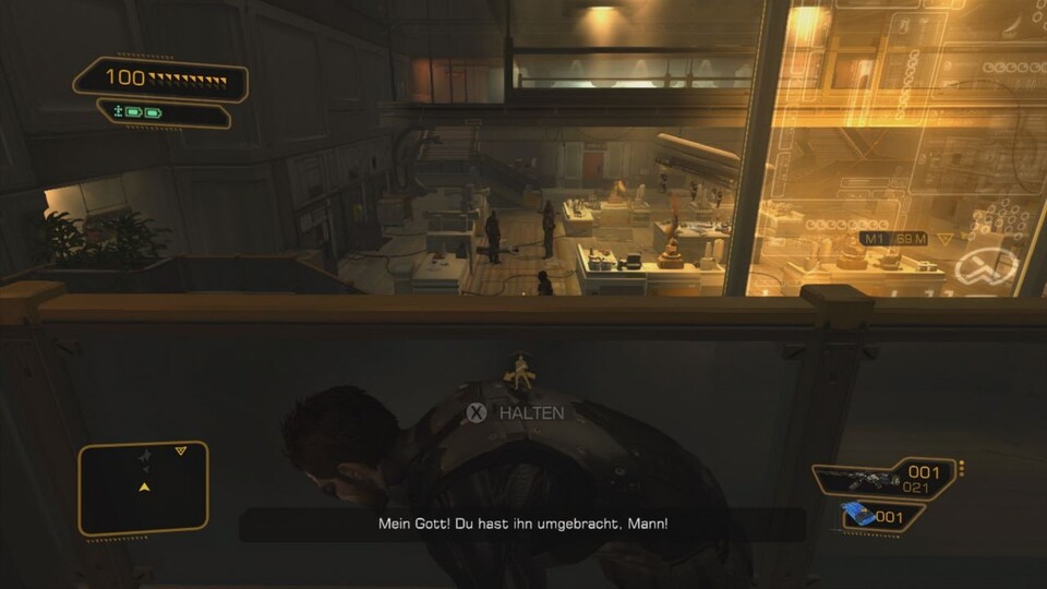 Deus Ex Human Revolution : Im offenen Feuergefecht ziehen wir gegen die treffsicheren Gegner schnell den Kürzeren.