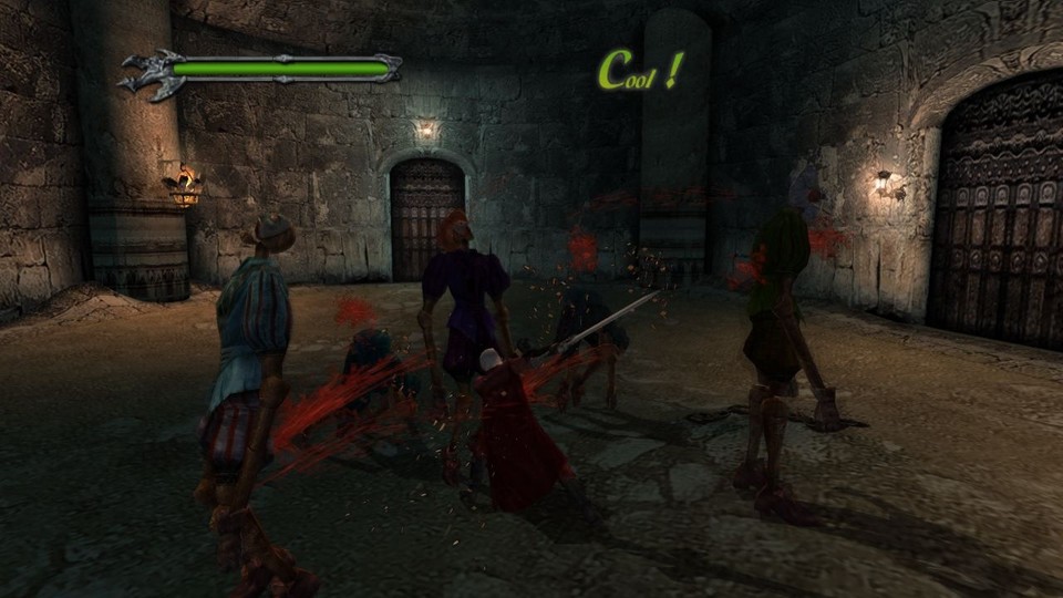 Wenn sich Dante mit dem Schwert durch die Gegner rockt, spritzt die rote Suppe. 