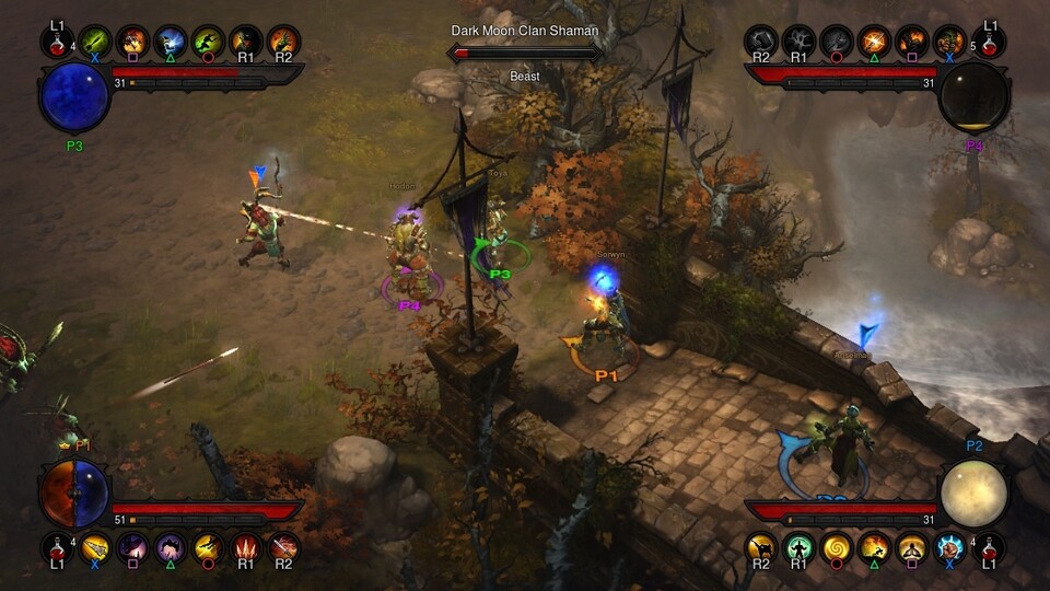 Diablo 3 - So sieht der Multiplayer auf der Konsole aus.