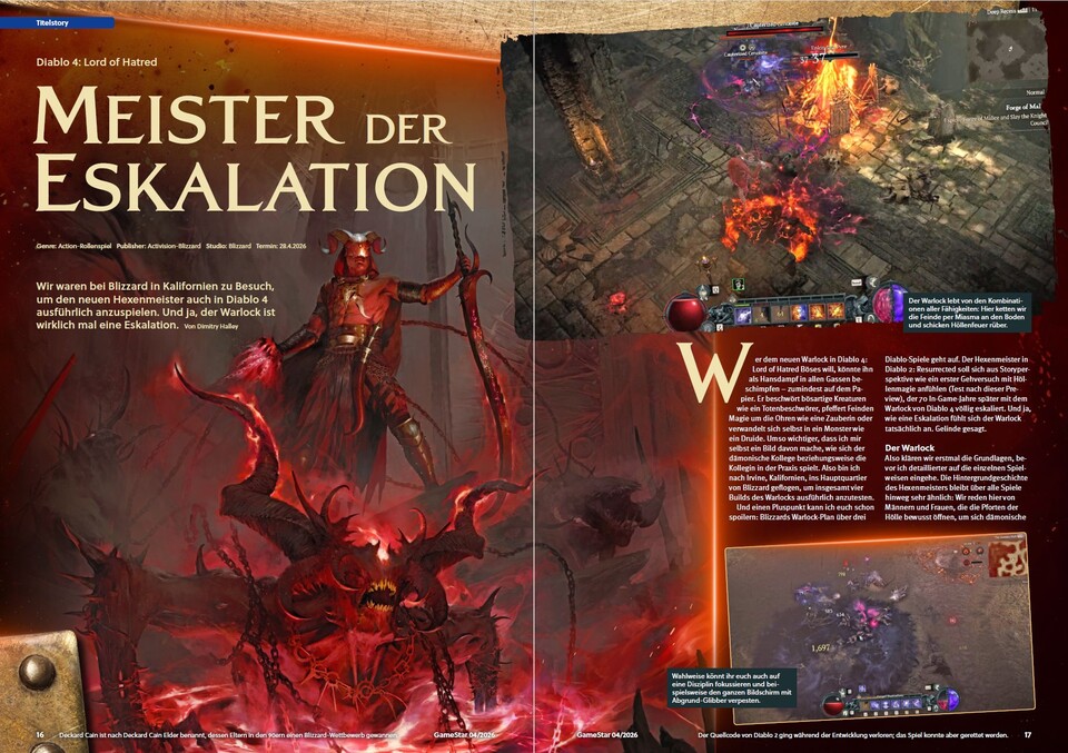 Natürlich können Plus-Abonnenten Dimis Titelstory zu Diablo 4: Lord of Hatred auch online lesen, aber gedruckt knallts mit unserem überarbeiteten Layout schon nochmal anders.
