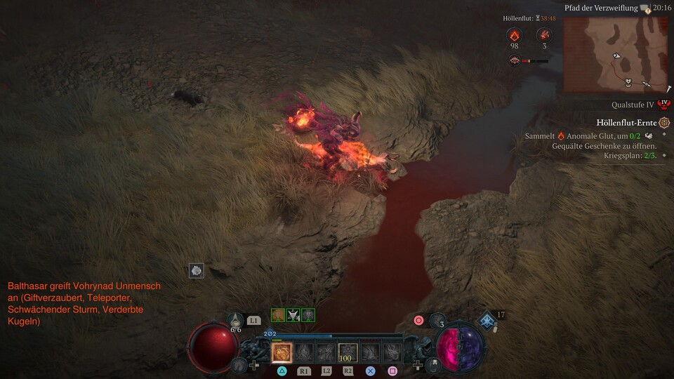 Abodian wird kurz zum Reittier und springt dann mit einer Explosion in Feinde. Das zählt alles zu den Stacks eurer Ruinbombe.