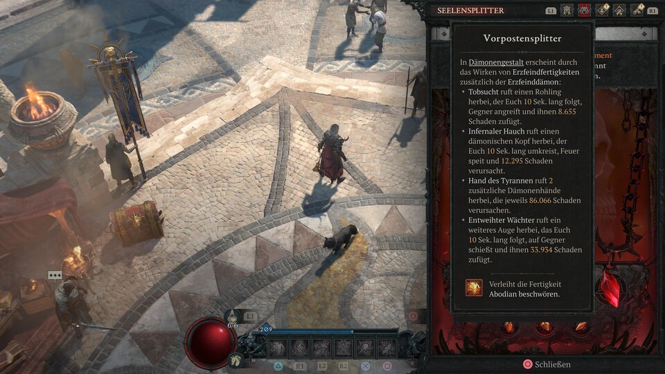 Anfangs macht der Dämon keinen Sinn. Aber mit Stufe 36 beschwört ihr einen zusätzlichen Dämon der Feuer spuckt und damit auch für eure Ruinbombe zählt.