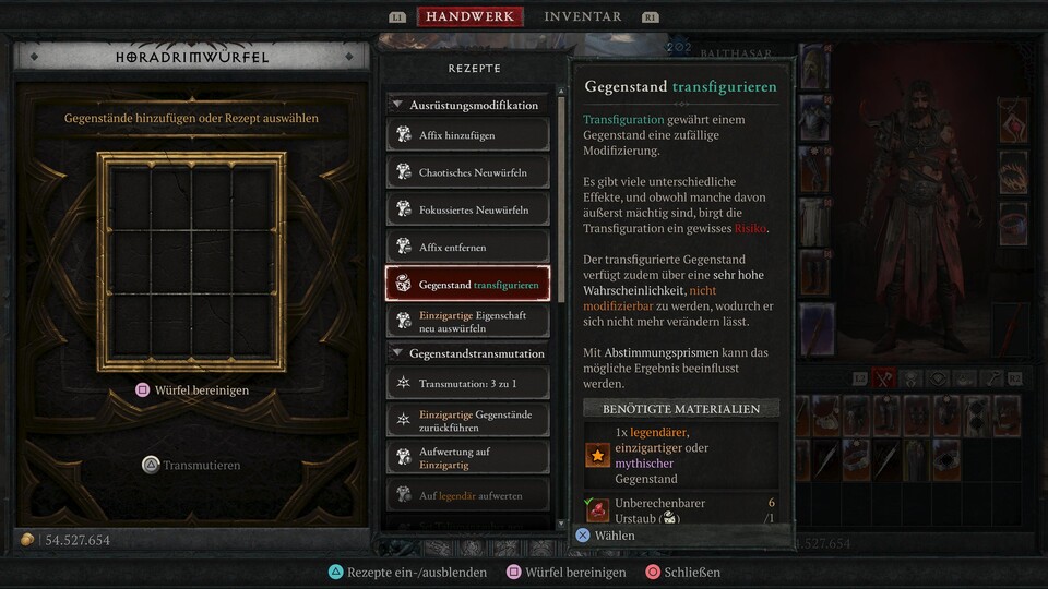 Gegenstände transfigurieren