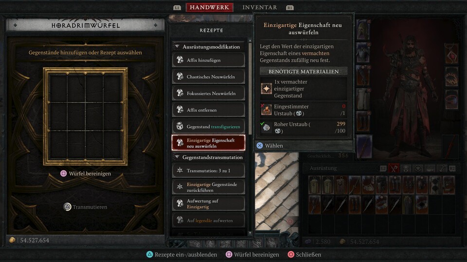 Einzigartige Eigenschaft neu auswürfeln