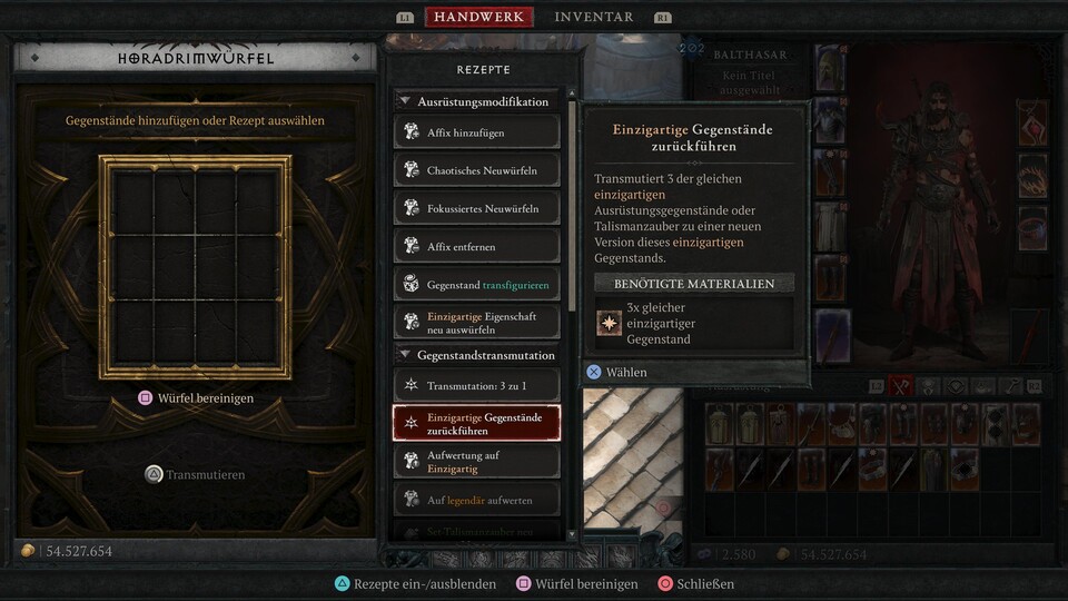 Einzigartige Gegenstände zurückführen