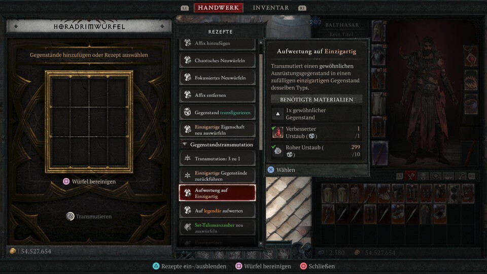 Aufwertung auf Einzigartig