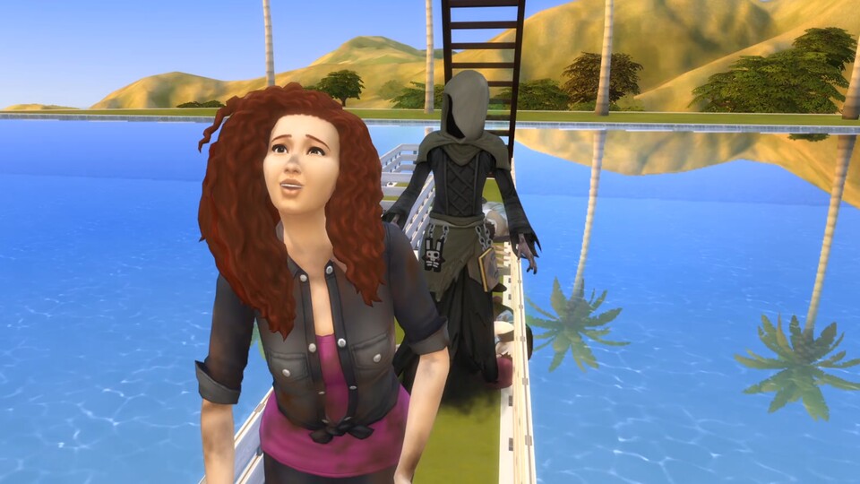 Die Sims 4, oder, wenn GrayStillPlays ein Video macht: Der Tod ist ihr auf den Fersen.