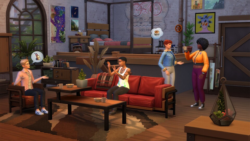 Die Sims 4 setzt mit dem Industrie-Loft-Set ganz bewusst auf den Style hipper Lofts aus dem durchgentrifizierten Brooklyn in New York oder Teilen Berlins.