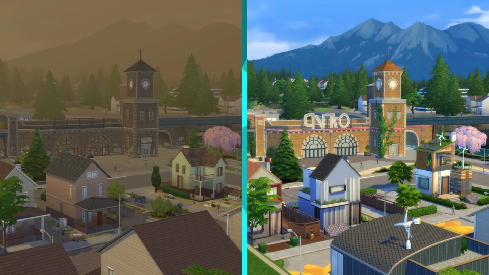In Die Sims 4 wirkt sich euer Verhalten dank dem Nachhaltig leben-DLC bald auch auf die Luft- und Lebensqualität eurer Stadt namens Evergreen Harbor aus.