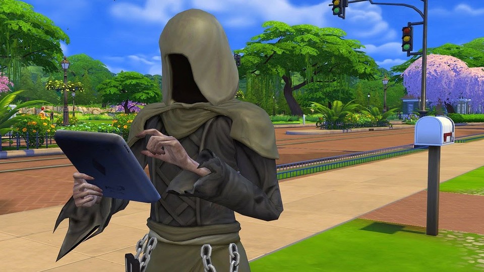Der Tod hat auf diesem Sims-Grundstück viel zu tun.