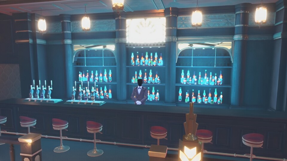 Beim Barkeeper im Zwischen-Theater könnt ihr Gegenstände und Materialien erwerben, die es sonst bei keinem anderem gibt. (© Bandai Namco)