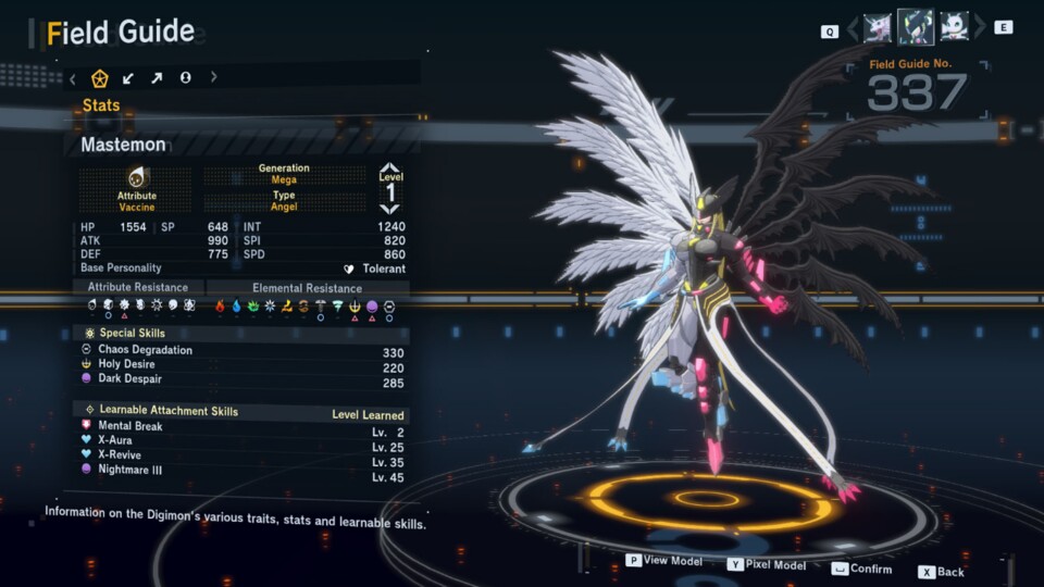 Mastemon ist eine Fusion aus Angewomon und LadyDevimon.(© Bandai Namco Grindosaur)