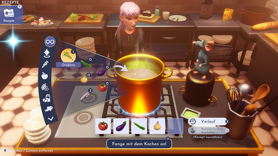 With Chef Remy, you first have to prepare ratatouille before it arrives on your island.