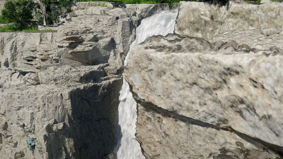 Hier habt ihr mal beides nebeneinander: Displacement Mapping aus der Distanz (links) und aus ein paar Zentimeter Entfernung (rechts). Bei genauem Hinsehen fällt die zackige Höhentextur auf, ihre Stärker liegt ganz klar auf der Distanz.