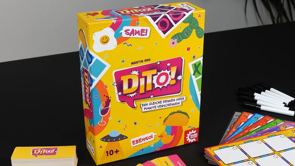 Die bunte Box fällt in jedem Spieleregal auf.