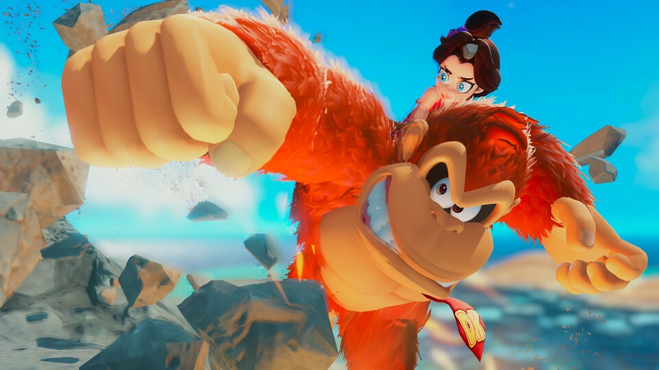 In den zahlreichen Schichten von Donkey Kong Bananza gibt es jede Menge Zeug, das sich kaputt kloppen lässt.