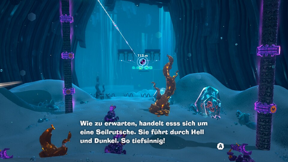 Diese Seilbahn funktioniert nur mit unzerstörbaren Steinen.