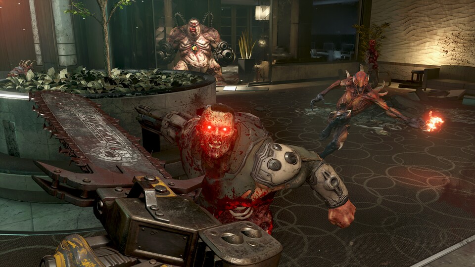 In Doom Eternal kommt die Kettensäge immer dann zum Einsatz, wenn wir neue Munition brauchen.