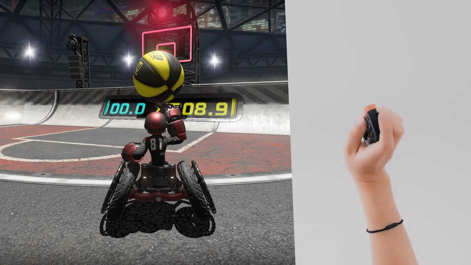 Mit eurem Joy-Con 2 Controller werft ihr Körbe locker aus dem Handgelenk.