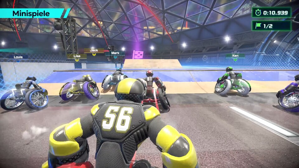 Neben dem Haupt-Modus gibt es in Drag x Drive auch Minispiele wie Rennen.