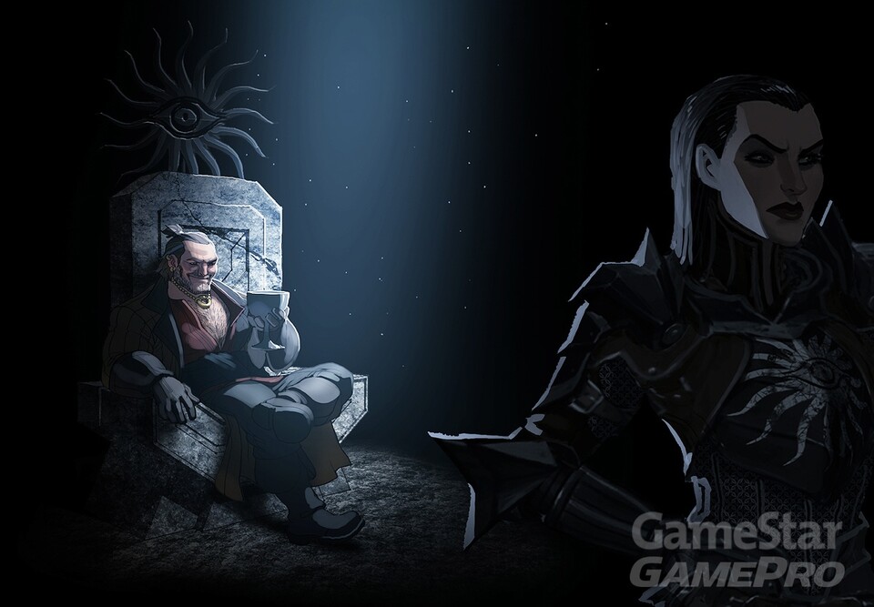 Die Rahmenhandlung von Dragon Age 2 wird vom Zwerg Varric erzählt, den die Inquisitorin Cassandra befragt.