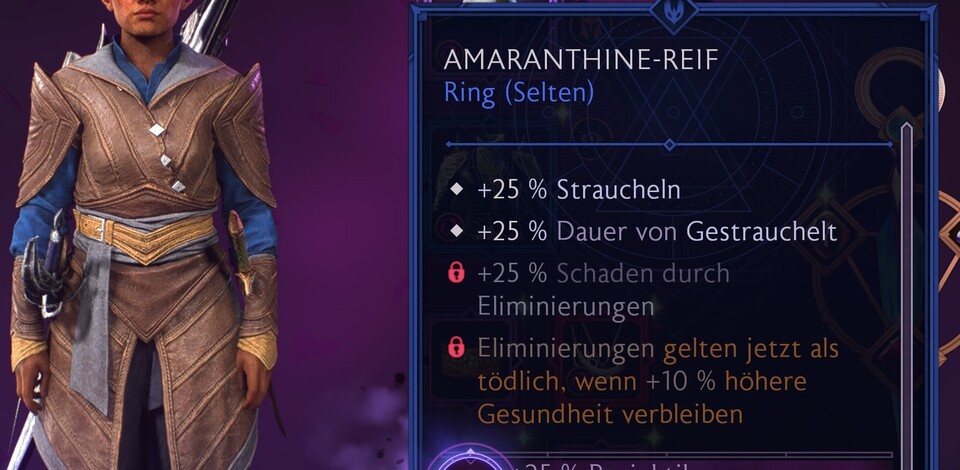 Dieser Ring ist ziemlich praktisch, wenn ihr auf Straucheln setzt und verbessert auch die Eliminierungen.