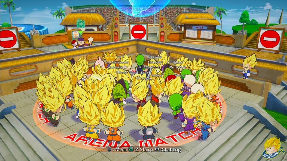 In der Online-Lobby von Dragon Ball FighterZ dürfen sich Fans kräftig austoben.