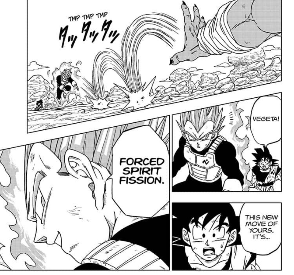 Im Dragon Ball Super-Kapitel 61 sehen wir endlich Vegetas neue Technik in Aktion: Sie heißt Forced Spirit Fission.