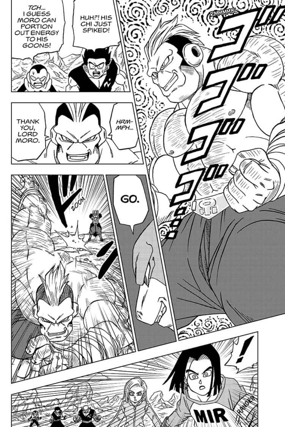 Dragon Ball Super-Schurke Moro kann seine Power offenbar auch einfach weitergeben, zum Beisspiel an seinen Helfer Saganbo.