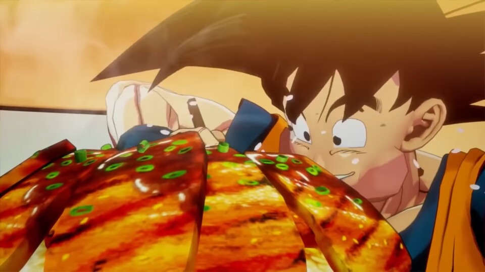 Auch Son-Goku muss regelmäßig essen, um stärker zu werden.
