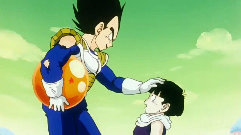 Vegeta und Son Gohan haben in Dragon Ball Z keinen guten Start miteinander. (Bild: © Akira Toriyama Shueisha, Toei Animation)