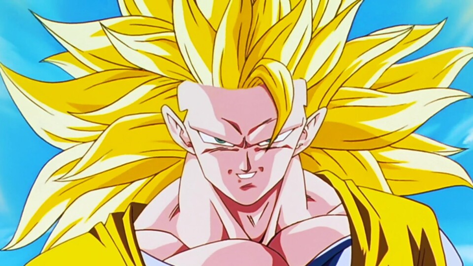 So kennen wir Goku als Super-Saiyajin 3 mit langem, wallenden Haar.