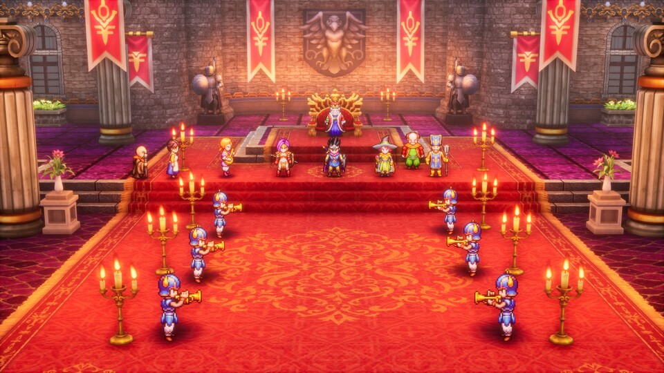 Dragon Quest 3 Remake: Die Figuren haben noch einen Pixel-Look, aber die Umgebungen sind modernes 3D.