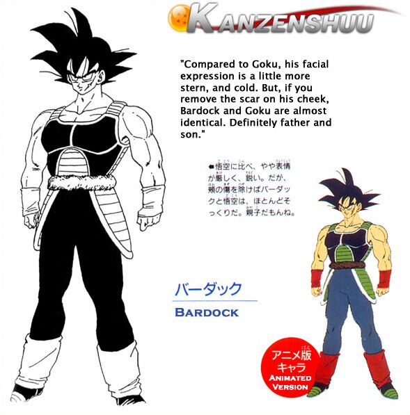 Akira Toriyama verpasste dem Design seinen Feinschliff und veränderte die Narbe als auch die Frisur von Bardock. (© Akira Toriyama Toei Animation)