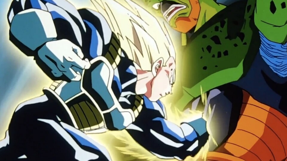 Vegeta legt sich mächtige Muskeln zu in seiner Super Vegeta-Form. (Bild: © Toei Animation)