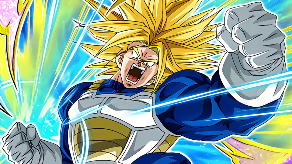 Ultra-Saiyajin Trunks, auch bekannt als Super Trunks, im Spiel Dragon Ball Z Dokkan Battle. (Bild: © Akatsuki Bandai Namco)