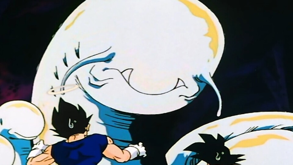 Für Vegeta sind die riesigen Würmer in Boos Körper ein absoluter Albtraum! (© Akira Toriyama, Shueisha Toei Animation)