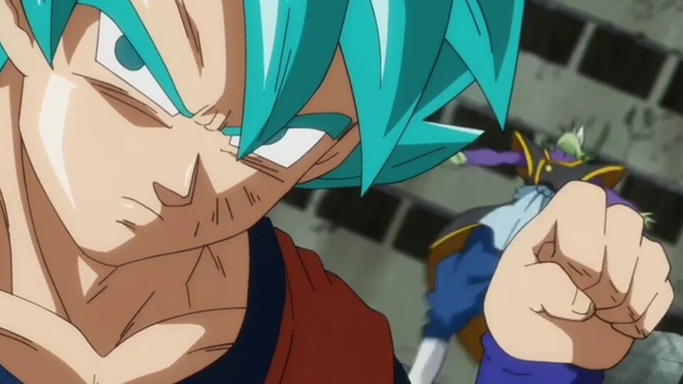 In der Dragon Ball Super-Serie verpasst Son Goku Zamasu ohne mit der Wimper zu zucken einen Schlag ins Gesicht. (Bild: © Bird Studio, Shueisha Toei Animation)