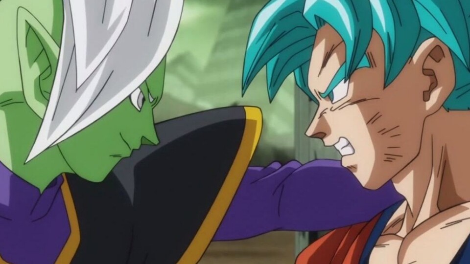 Zamasu hat gegen Son Goku noch einen Ass im Ärmel und überwältigt ihn mit listigen Tricks. (Bild: © Bird Studio, Shueisha Toei Animation)