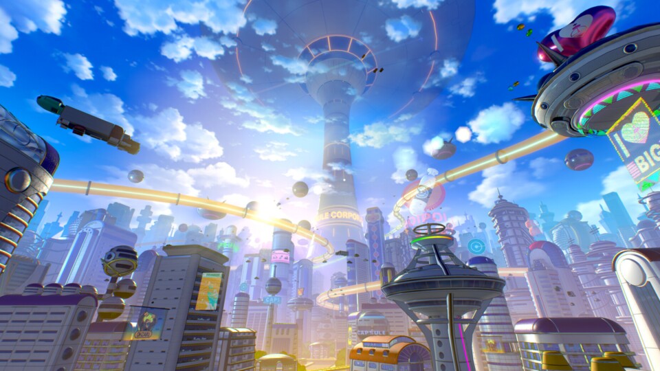 In Xenoverse 3 verschlägt es euch in eine andere Stadt. (© Akira Toriyama Bandai Namco)