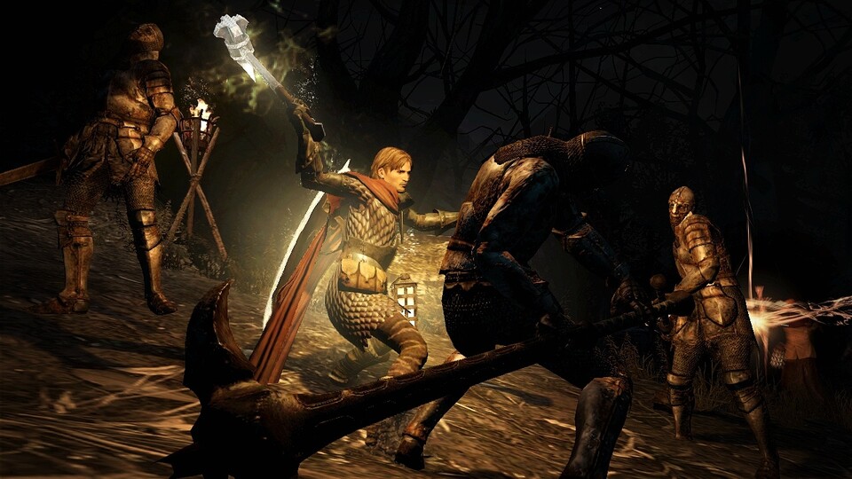 Die Nacht in Dragon's Dogma - So finster, dass wir unsere Feinde kaum erkennen können.