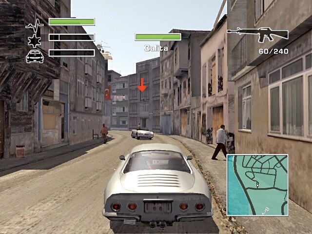 In engen Gassen, wie hier in Istanbul, kommt es vor allem bei der Xbox-Version häufig zu Rucklern. Weiterhin wird der Bildaufbau manchmal unschön verzerrt. Screen: Xbox