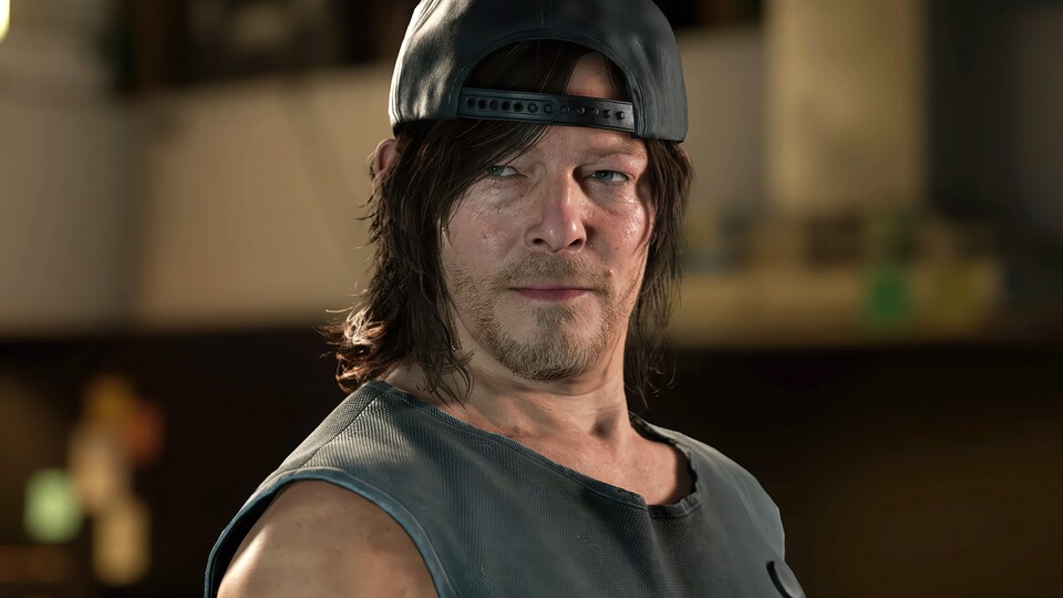 Norman Reedus virtueller Avatar ist dem Schauspieler wie aus dem Gesicht geschnitten und kommt mit unzähligen kleinen Details sowie realistischen Schattierungen daher.