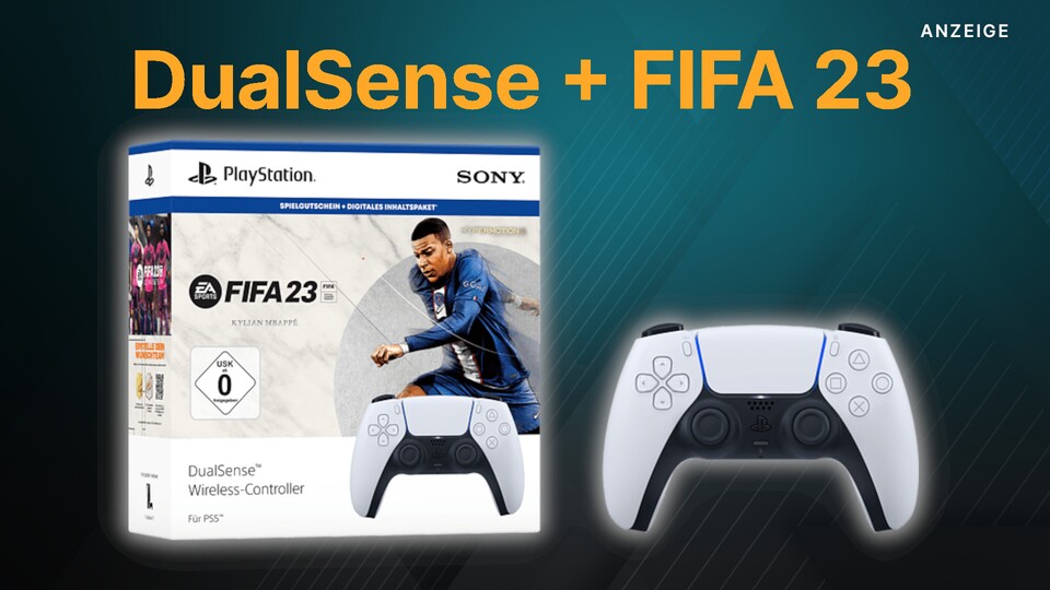 Den Sony DualSense gibt es gerade günstig im Bundle mit FIFA 23.
